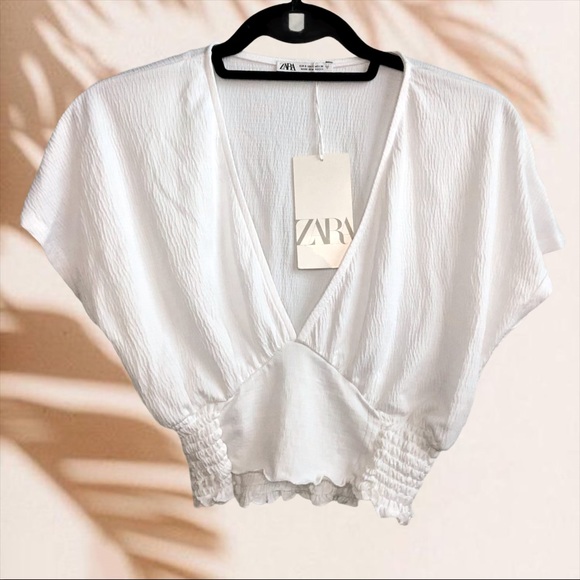 Zara Tops - NWT Zara White Crop Top